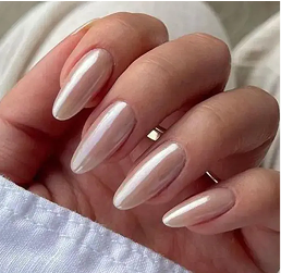 Uñas con efecto tornasol o chromado